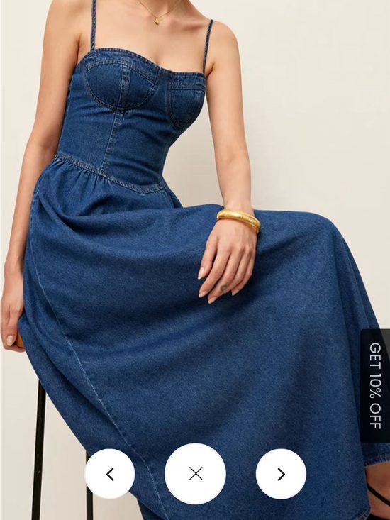 Commense Dresses & Skirts - COMMENSE Sweetheart collar Denim Maxi Dress